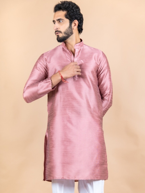 

Tistabene Men Purple Solid Silk Kurta