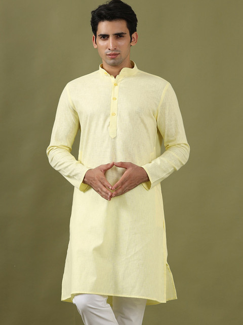 

Tistabene Men Yellow Cotton Kurta