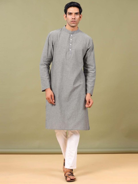

Tistabene Men Grey Cotton Kurta