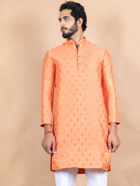 

Tistabene Men Orange Cotton Kurta