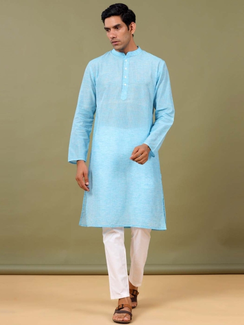 

Tistabene Men Blue Cotton Kurta