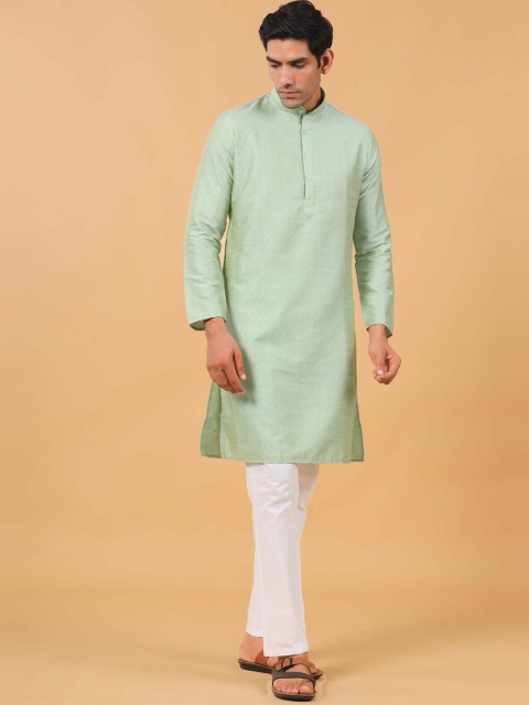 

Tistabene Men Green Woven Design Kurta