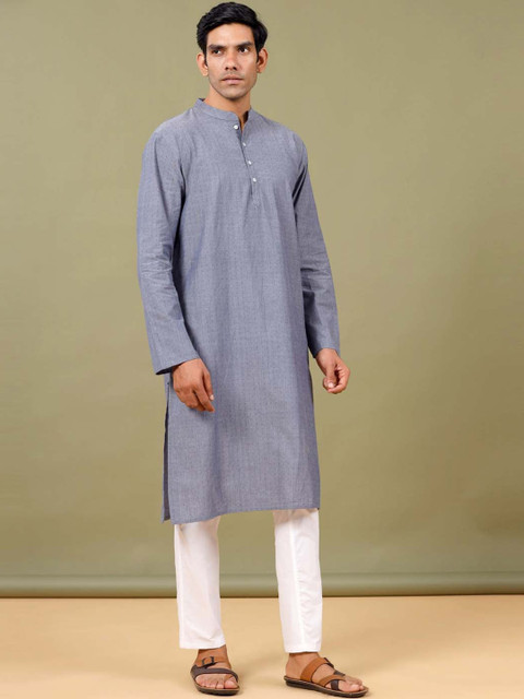 

Tistabene Men Blue Cotton Kurta