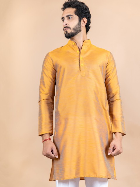 

Tistabene Men Yellow Silk Kurta