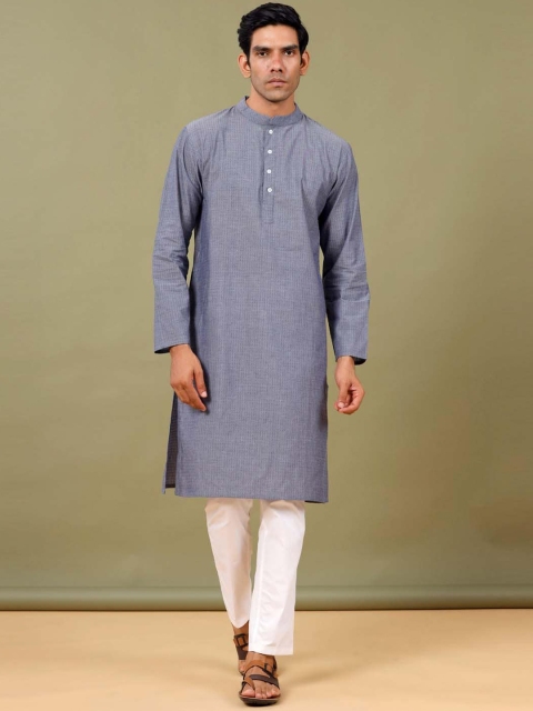 

Tistabene Men Blue Cotton Kurta