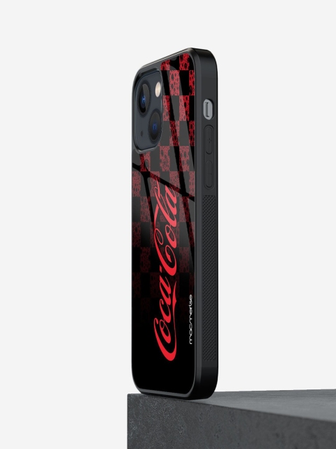 

macmerise Red Printed Fizz Black iPhone 13 Glass Phone Back Case