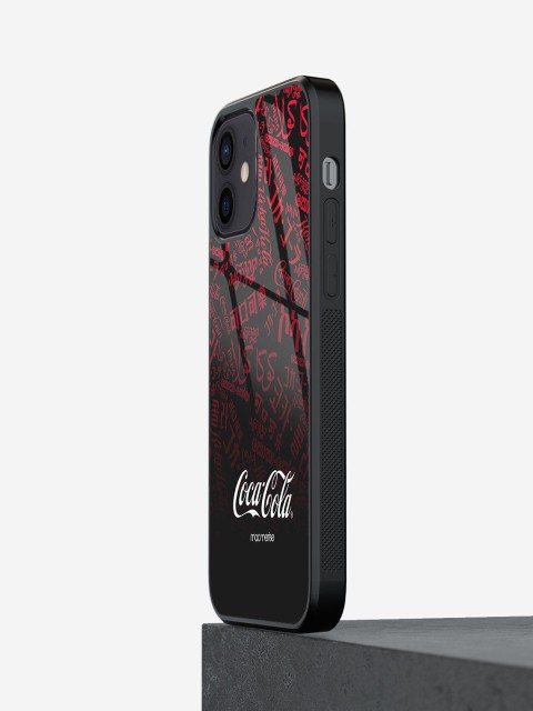 

macmerise Black Printed I Speak Coke iPhone 12 Mini Glass Phone Back Case, Red