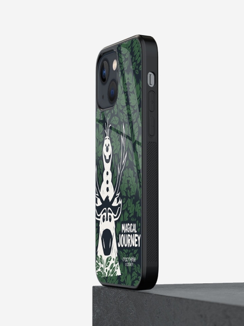 

macmerise Green & White Printed Magical Journey Glass iPhone 13 Back Case