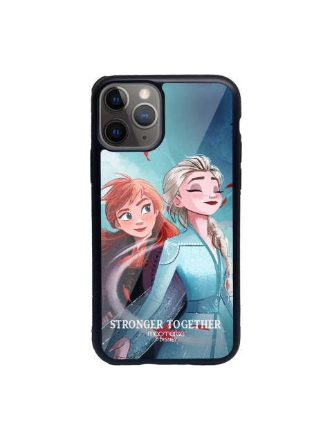 

macmerise Blue Printed Snow Queen iPhone 11 Pro Max Glass Phone Back Case