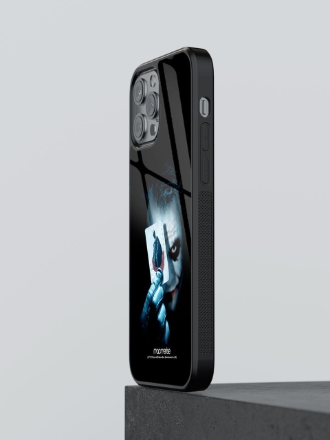 

macmerise Black Printed Jokers Trump Card iPhone 12 Pro Max Glass Phone Back Case