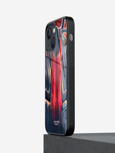 

macmerise Red Grunge Suit Spidey Printed iPhone 13 Glass Back Case