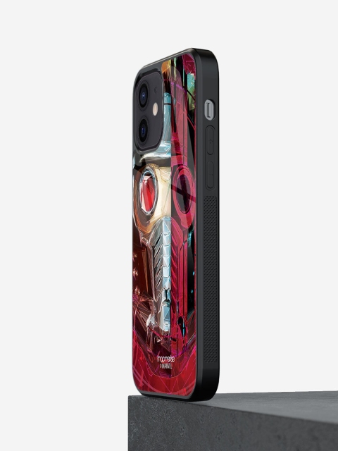 

macmerise Red Printed Grunge Suit StarLord iPhone 12 Mini Glass Phone Back Case