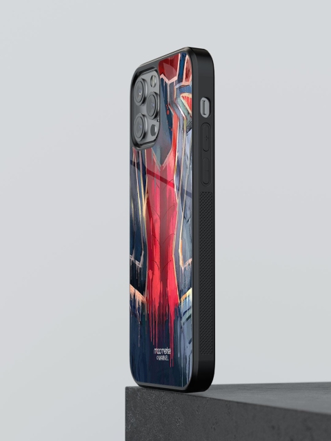 

macmerise Red & Blue Grunge Suit Spidey Printed iPhone 13 Pro Glass Back Case