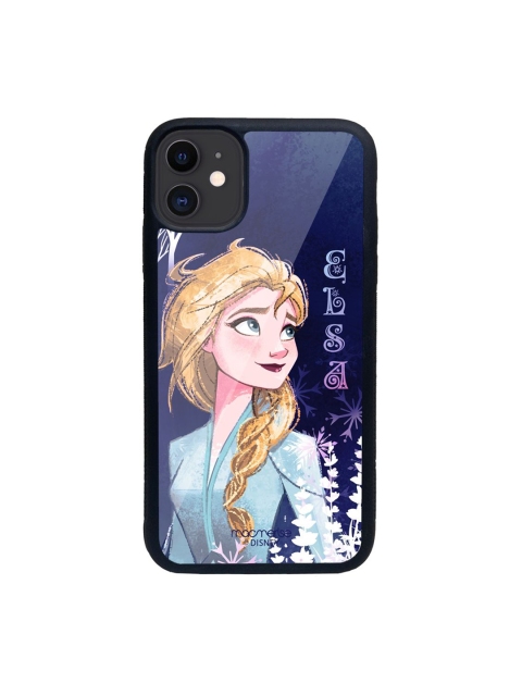 

macmerise Blue Printed Strong Elsa iPhone 11 Glass Phone Back Case