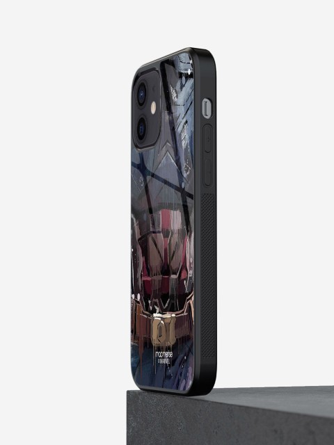 

macmerise Black Printed iPhone 12 Glass Phone Case