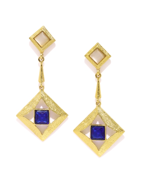 

Fida Gold-Toned & Blue Handcrafted Drop Earrings