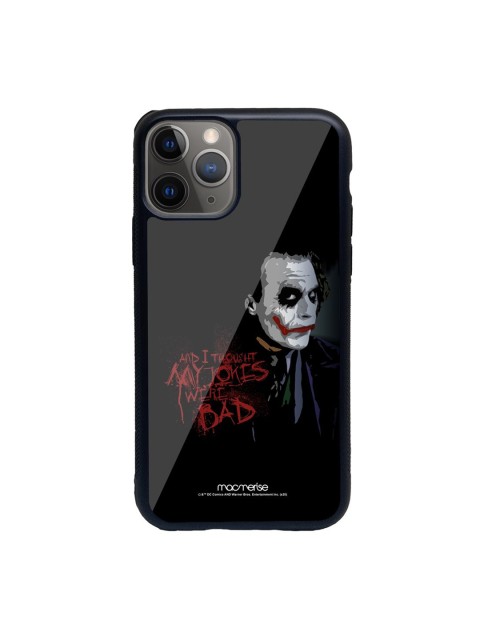 

macmerise Printed Jokers Sarcasm iPhone 11 Pro Max Glass Phone Back Case, Black