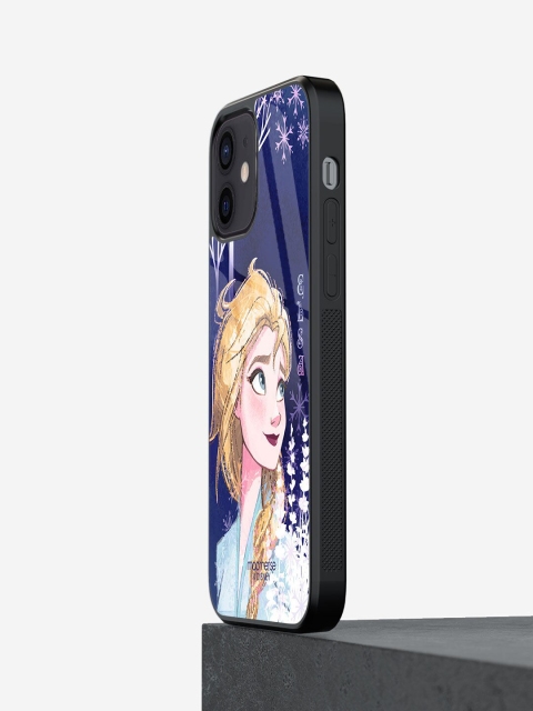 

macmerise Blue Printed Strong Elsa iPhone 12 Mini Glass Phone Back Case
