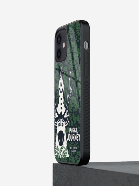 

macmerise Green & White Printed iPhone 12 Mini Glass Phone Case