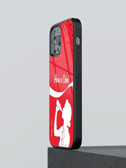 

macmerise Red Printed Have A Coke Girl iPhone 13 Pro Max Glass Phone Back Case