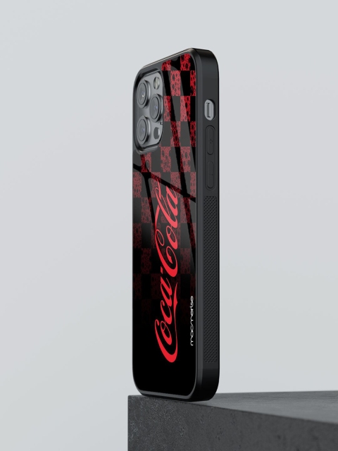 

macmerise Black & Red Printed Fizz iPhone 13 Pro Max Glass Phone Back Case