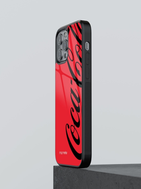 

macmerise Red & Black Printed Coke iPhone 13 Pro Glass Phone Back Case