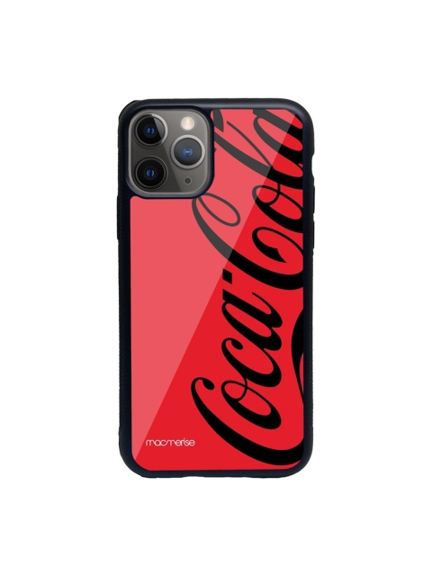 

macmerise Red & Black Printed Coke Red Black iPhone 11 Pro Max Glass Phone Back Case