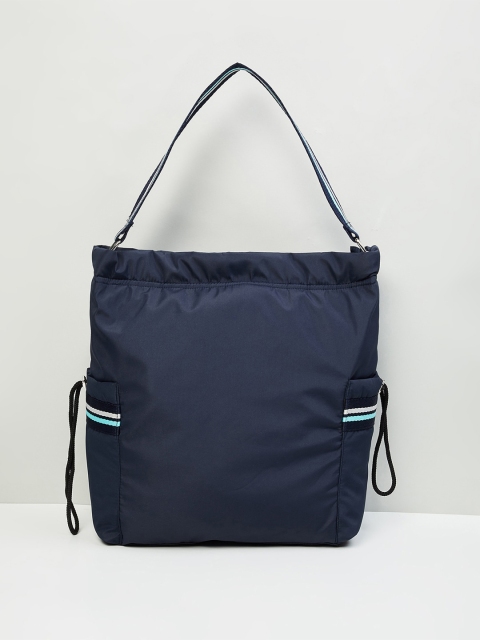 max Oversized Structured Shoulder Bag, Blue