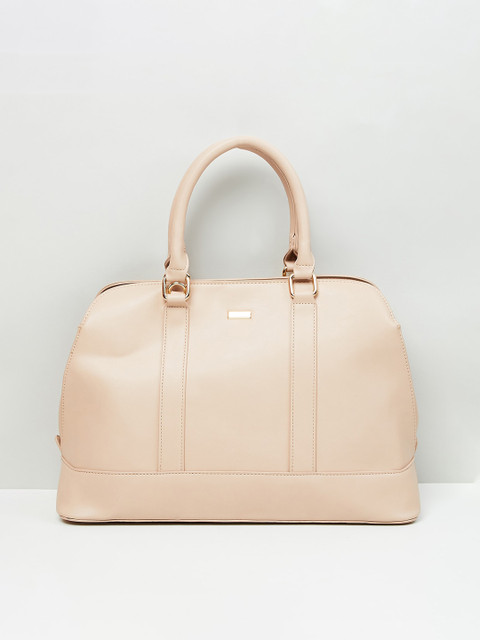 max Nude-Coloured PU Oversized Structured Handheld Bag