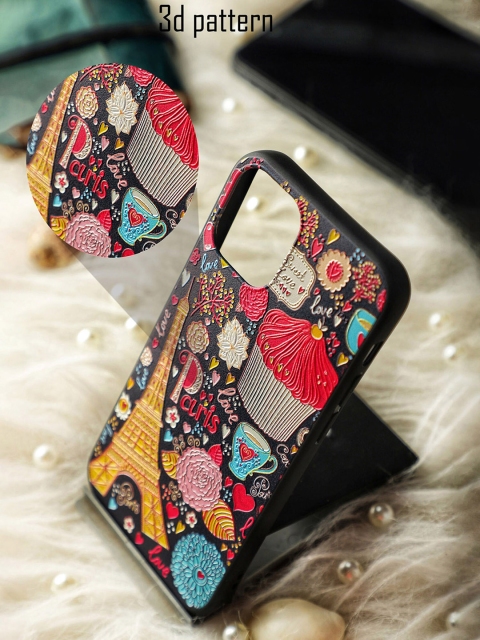 

DOOBNOOB Navy Blue 3D Patterned Apple iPhone 13 Back Case