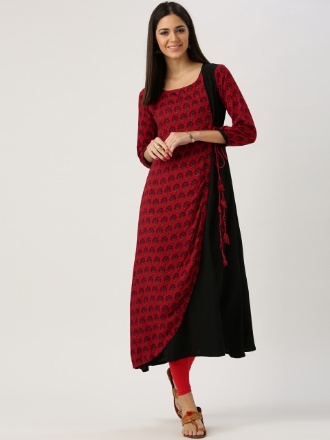 

Libas Women Red & Black Printed A-Line Kurta