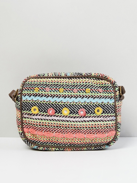 

max Multicoloured Printed Structured Sling Bag, Multi