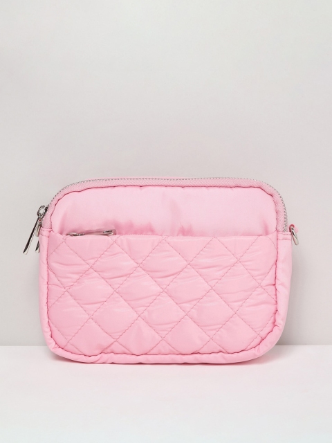 

max Pink Textured Structured Sling Bag