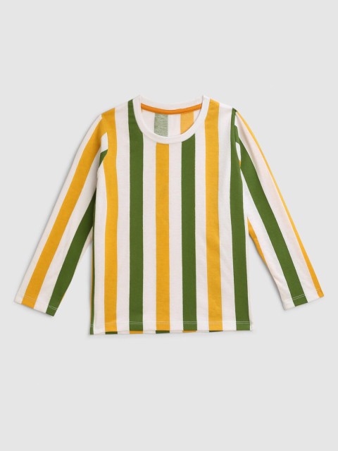 

YK Boys White & Orange Striped T-shirt