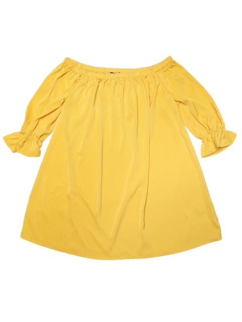 

FOREVER 21 Women Yellow Off-Shoulder A-Line Dress