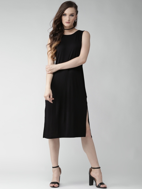 

FOREVER 21 Women Black Solid A-Line Dress