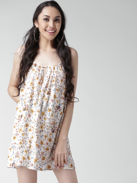 

FOREVER 21 Women Off-White Printed A-Line Dress