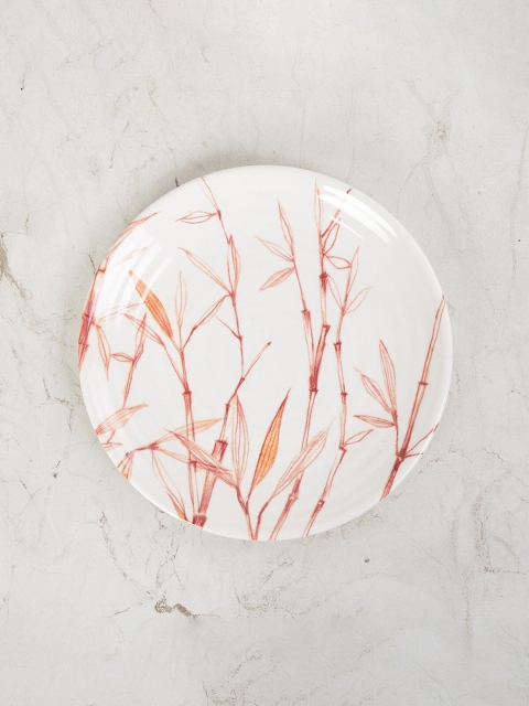 

Home Centre White & Pink 1 Pieces Floral Printed Melamine Glossy Plates