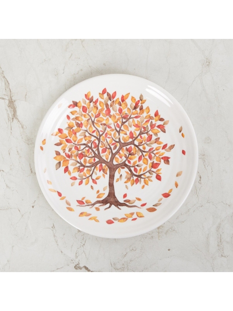 

Home Centre White & Brown 1 Pieces Handcrafted Printed Melamine Glossy Plates