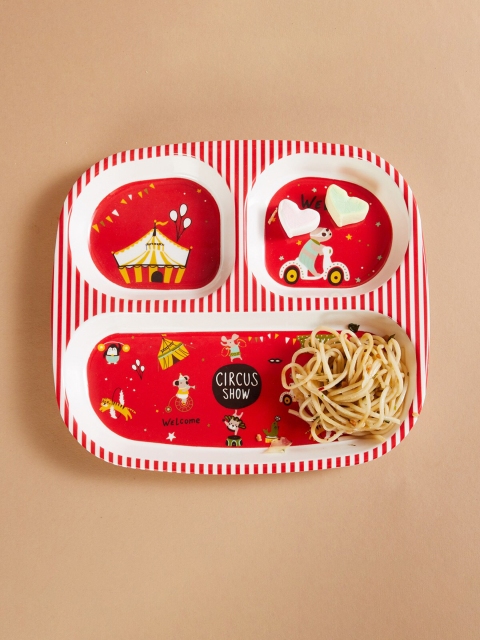 

Home Centre Red & White 1 Pieces Printed Melamine Glossy Dinner Set