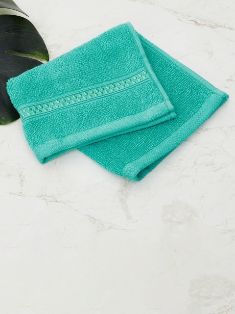 

Home Centre Set Of 3 Turquoise Blue Solid 450 GSM Cotton Face Towels