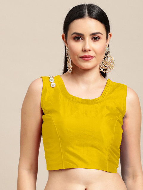 

Satrani Yellow Solid Padded Saree Blouse