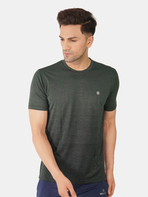 

MEMEN Men Olive Green Solid T-shirt