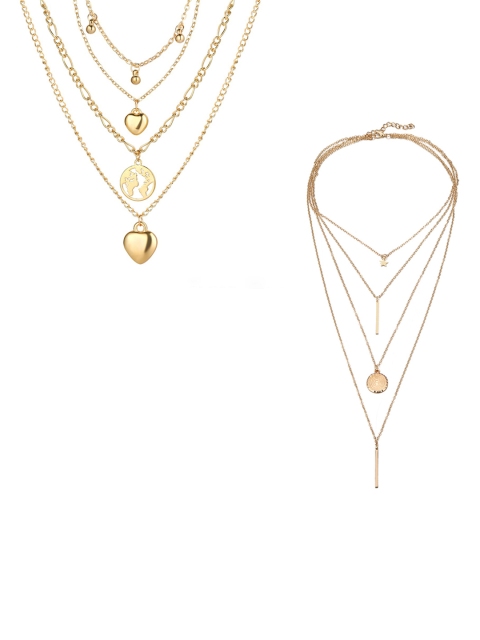 

Jewels Galaxy Gold-Toned Gold-Plated Layered Necklace