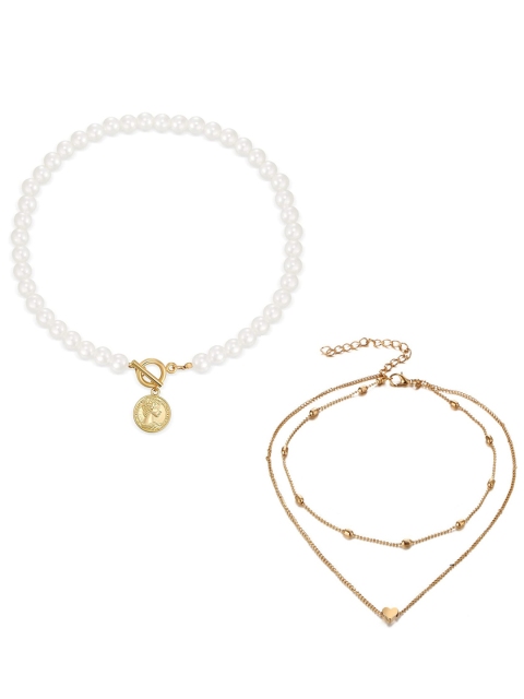 

Jewels Galaxy Gold-Toned & White Gold-Plated Layered Necklace
