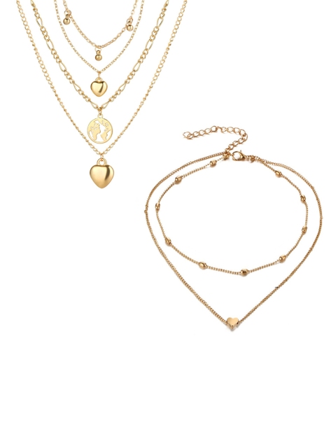 

Jewels Galaxy Women Set of 2 Gold-Plated Layered Necklace