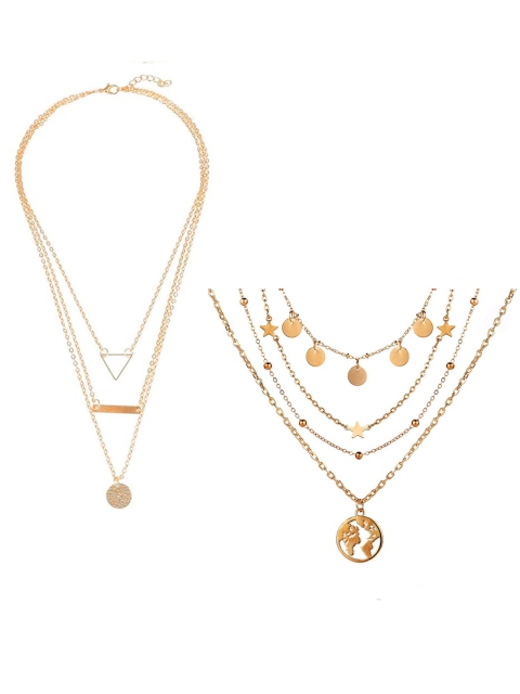 

Jewels Galaxy Set Of 2 Gold-Toned Gold-Plated Layered Necklace