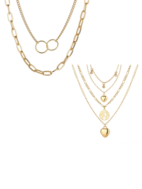 

Jewels Galaxy Women Set Of 2 Gold-Toned Gold-Plated Necklace
