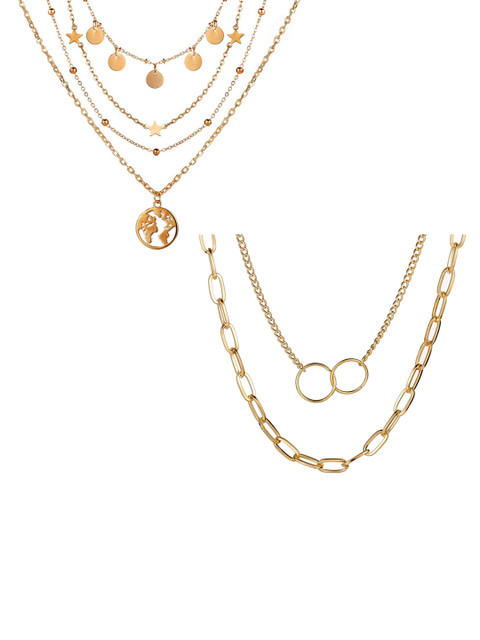 

Jewels Galaxy Set of 2 Gold-Plated Layered Necklace