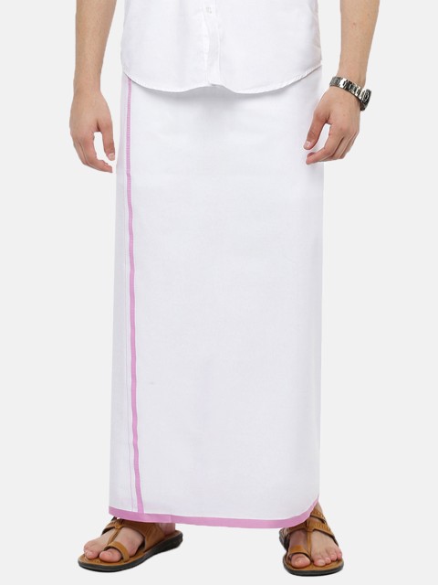 

Ramraj Men Pack Of 2 White Solid Pure Cotton Dhotis